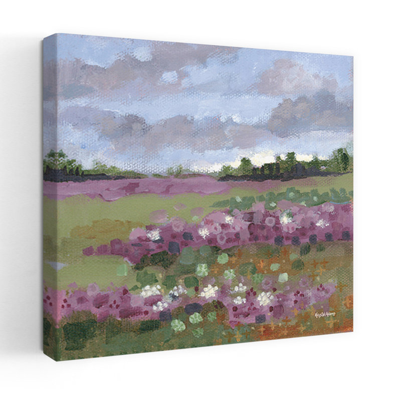 Champ de trèfles, paysage contemporain abstrait, art mural, H 32 po x l 32 po