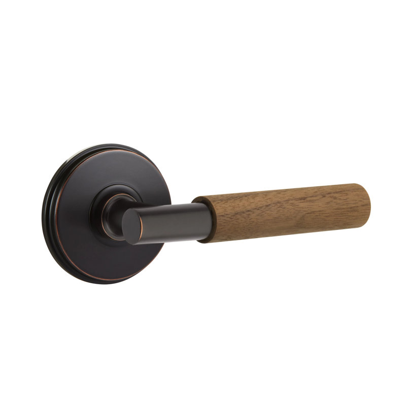Emtek Select Privacy Leverset w/ Watford Rosette & T-Bar Stem, Dark Walnut Handle (CF), Oil Rubbed Bronze