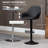 HOMCOM Adjustable Bar Stools, Swivel Counter Height Barstools with Footrest and Back, PU Leather and Steel Round Base, for Kitchen Counter and Dining Room, Set of 2, Black