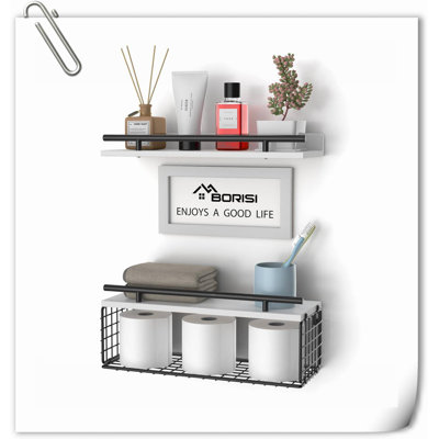 Calogera 2 Piece Wood Floating Shelf