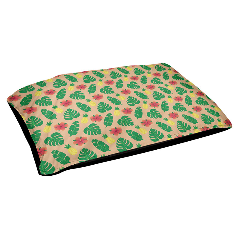 Coussin d'extérieur pour chien Campion, Très grand (l 52 po x P 42 po x H 17 po), Orange / Jaune / Rouge