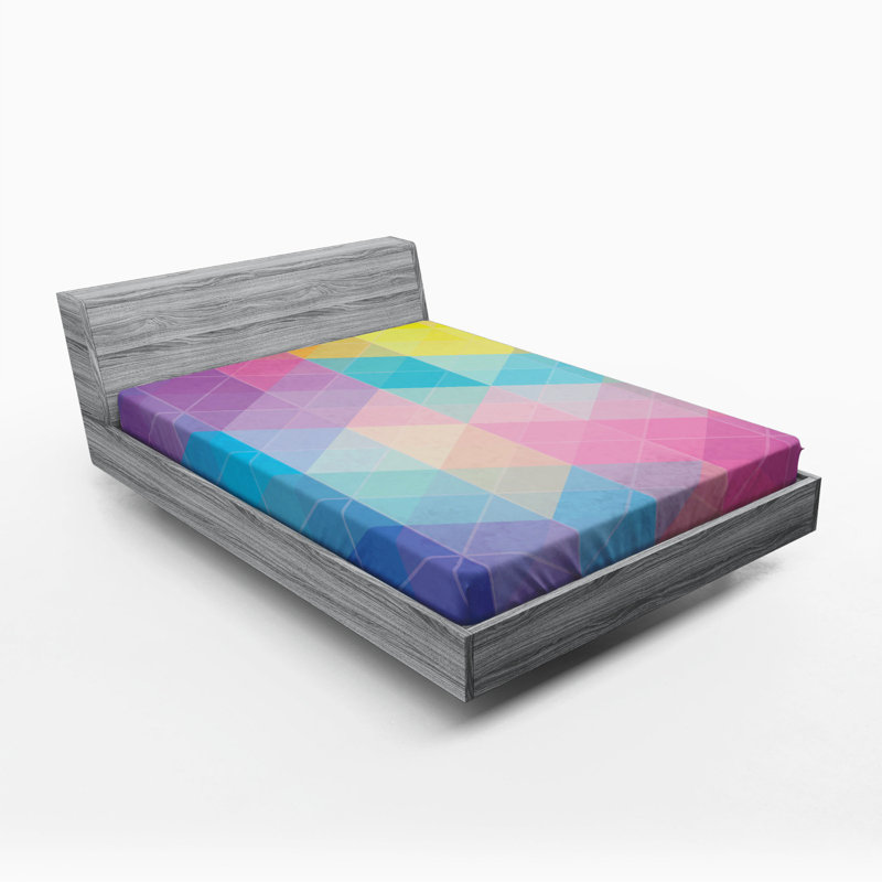 Microfiber Geometric Fitted Sheet, Full Fitted Sheet