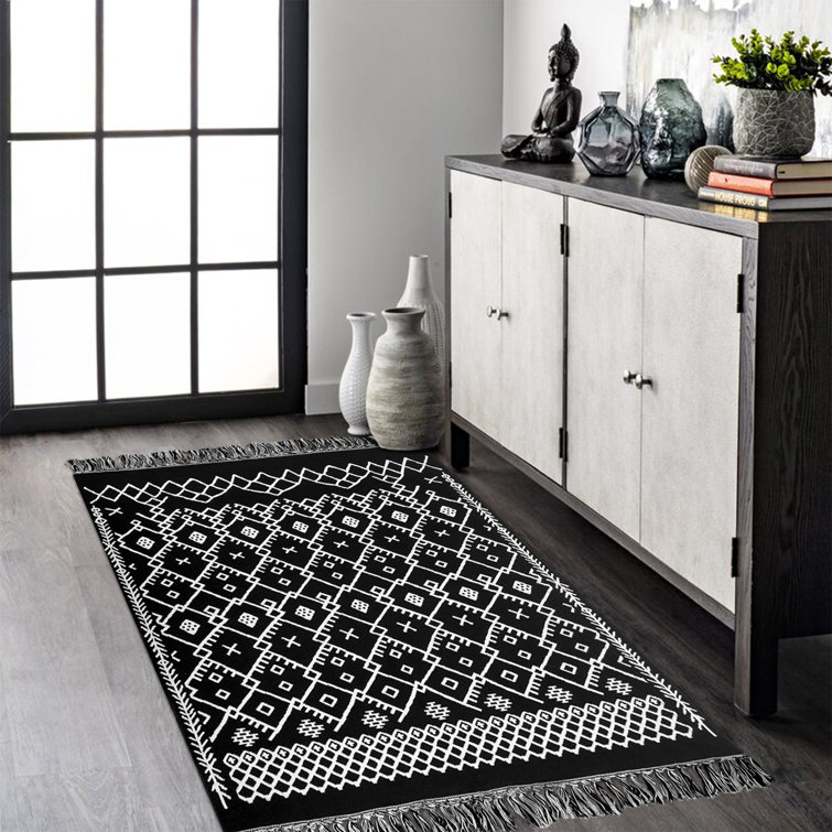 Boho Area Rug, Throw Rugs with Rubber Backing 3 X 5 Entry Way 3'x5