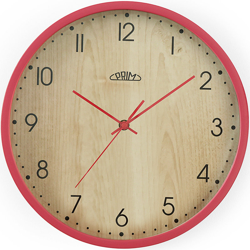Wood Wall Clock, Red/Brown