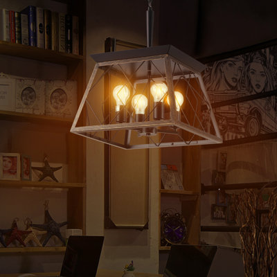 Adjustable Height Iron Farmhouse Chandelier For Dining And Living Spaces