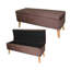 Banc de rangement capitonné de 43 cm (17 po) de hauteur, finition suédée marron, avec structure en bois