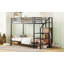 Lit superposé simple en métal avec rangement latéral - L 92,7 po x l 41 po x H 67 po, pas de sommier nécessaire, support solide-1534617289-1534617290