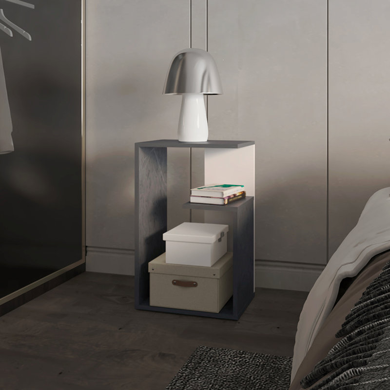 Side Table, Gray/White
