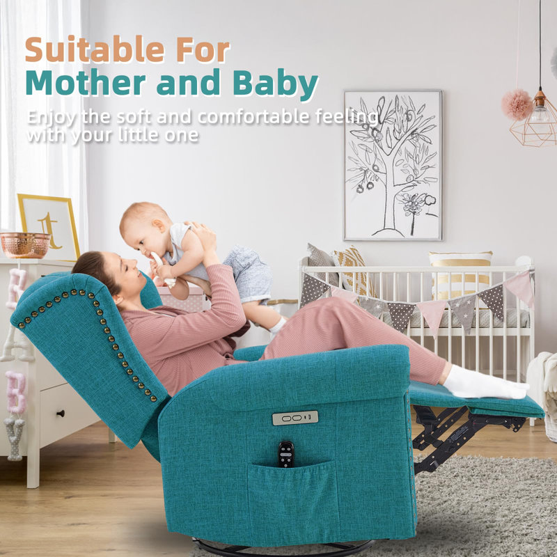 Fauteuil inclinable électrique berçant et oscillant Meetwarm, Sarcelle