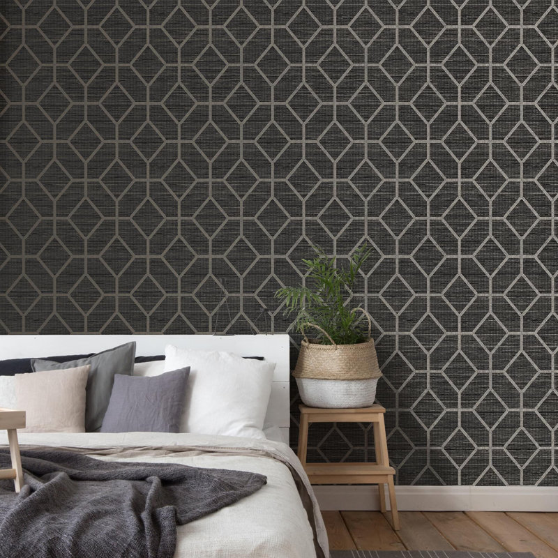 Adelindo Geometric Wallpaper, Grey