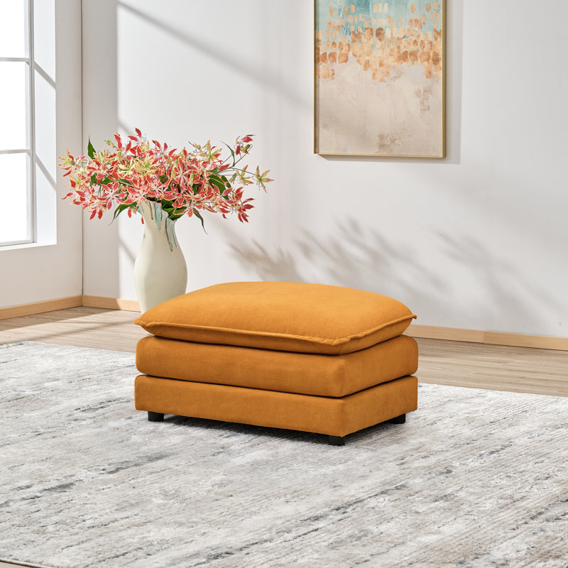 110" Chenille SOFA, Modular Combination SOFA, Deep Seated SOFA With Cushion, Yellow