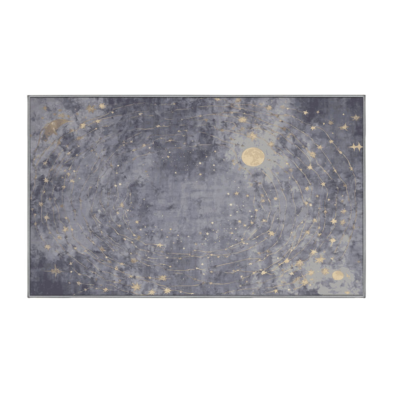 Machine Washable Gray Area Rug, Rectangle 2' x 3'
