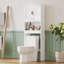 Armoire de rangement au-dessus de la toilette avec tablette réglable et tablette ouverte