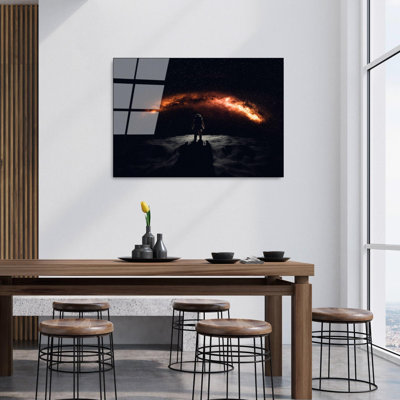 Superbe peinture murale en verre trempé 27,6 po x 39,4 po | 100% verre trempé, épaisseur: 0,16 pouce | Décoration élégante pour le salon ou le bureau, durable et facile à nettoyer, idée de cadeau parfaite