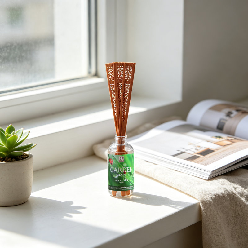 Hosley Aromathérapie Premium Garden Rain Reed Diffuseur Recharges Huile 230 Millilitre Idéal pour le mariage Spa Reiki Méditation Pet Dog Bathroom Odor Eliminator O4