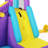 Joyldias 450w Air Blower High Inflatable Bounce House, Double Slide Bouncer Castle Playhouse With 2 Splash Pool