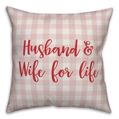  Coussin décoratif à motif écossais 16 po «Husband and Wife for Life»