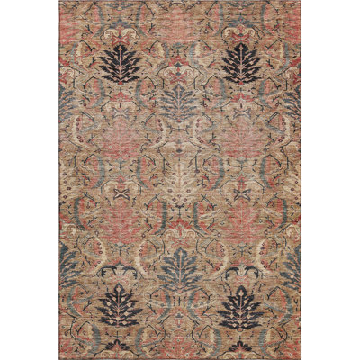 Premium Machine Washable Jamestown AMF1082 Damask Rug