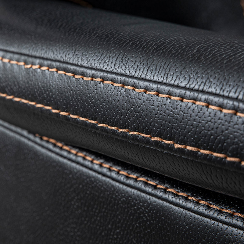 Chaise longue en éponge ergonomique, Black Faux Leather