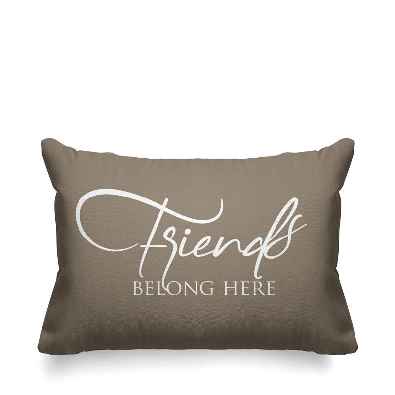 Housse et insert de coussin rectangulaire Aspire Friends Belong Here, Beige