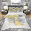 Ensemble de housse de couette géométrique jaune et gris-138868435