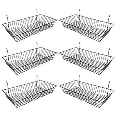Metal Slatwall Bin 6 Piece Set