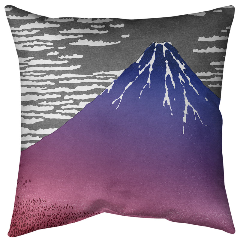 Coussin décoratif fin vent clair, Duvet synthétique, 16 po x 1 po, Rose et bleu ombragé