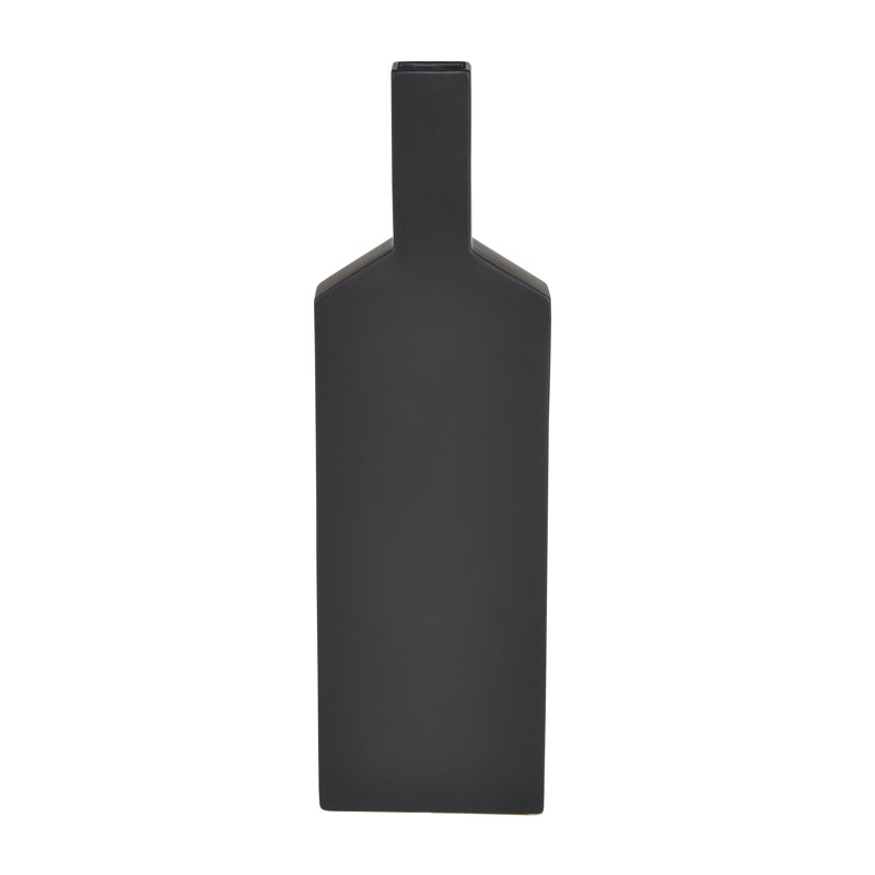 Vase Drue - grand, H 23,75 po x l 7,25 po x P 2,5 po, Noir mat
