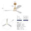 Ventilateur de plafond d'intérieur 52 pouces avec lumière à DEL à intensité variable et 3 pales en bois massif avec moteur à courant continu réversible-126007556