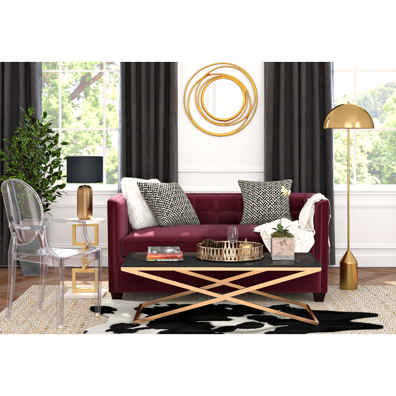 Finnick End Table, White/Gold