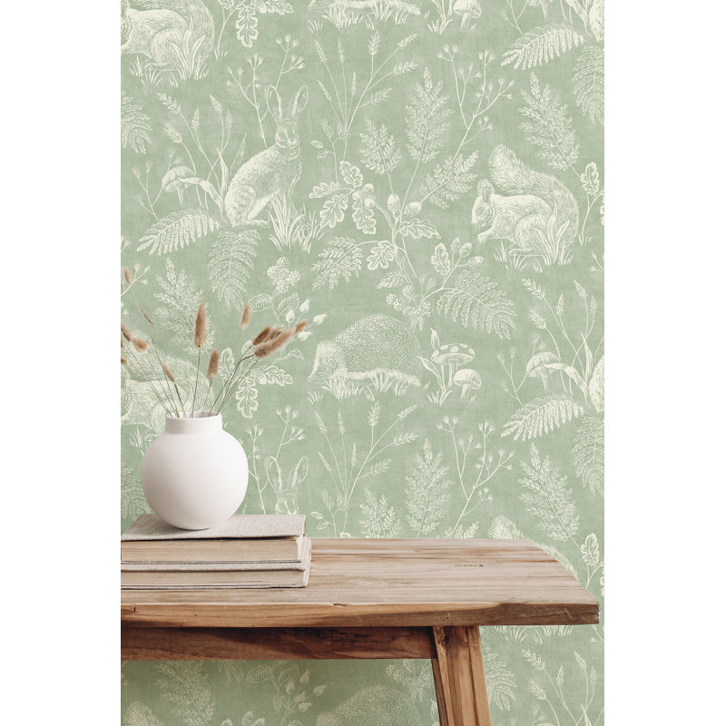 Papier peint Woodland Toile, Vert