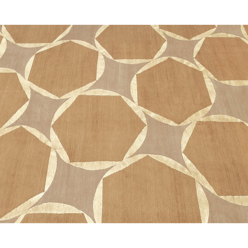 Tranquility Geometric Area Rug in Beige/Brown, Rectangle 6' x 9'