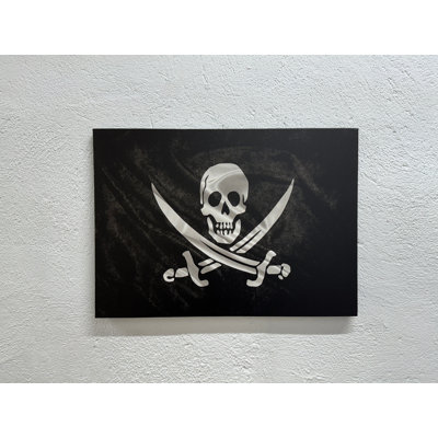 Impression sur toile de crâne de pirate et épées: art mural nautique audacieux, 1P