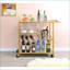 Chariot de service avec rangement, support à vin et amp; Tablettes en miroir | Finition champagne | Cadre en métal