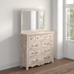 Kelly Clarkson Home 9 - Drawer Dresser with Mirror & Reviews | Wayfair