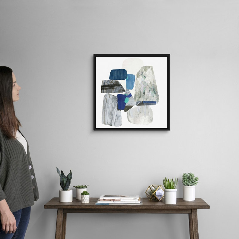 Stone I, reproduction d’art sur toile, Cadre noir, H 22 po x l 22 po x P 1,75 po