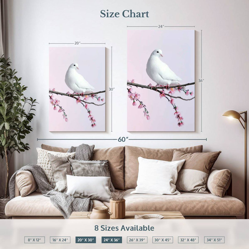 Apple Blossom Dove, 36" H x 24" W