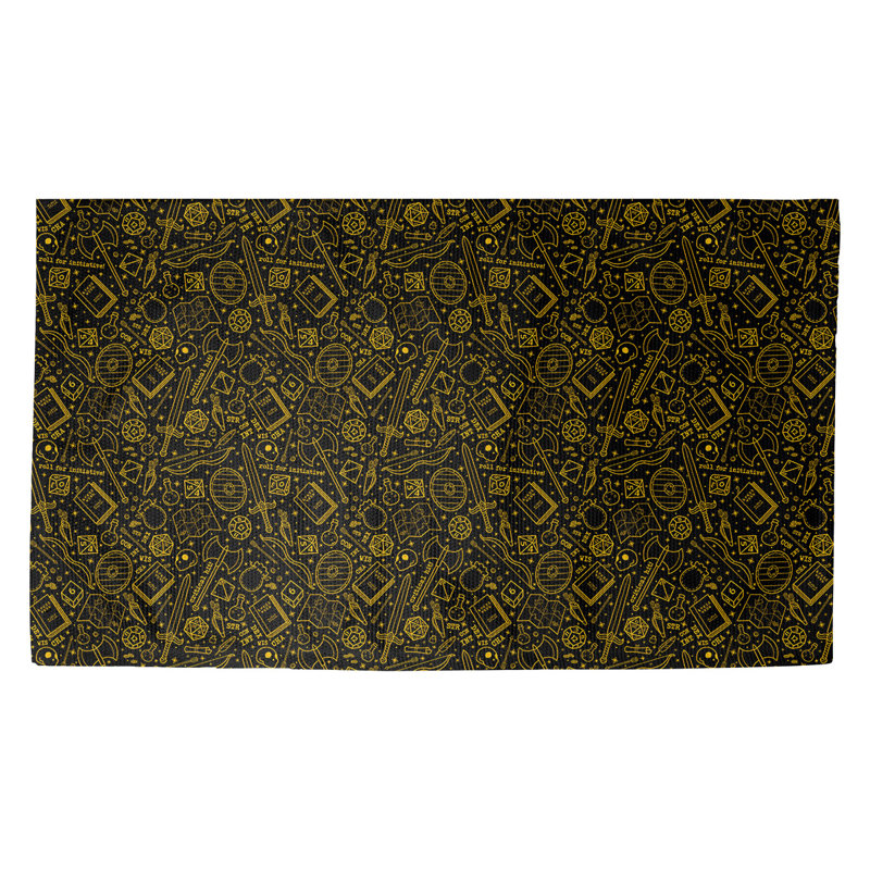 Indoor Doormat, 5'2.5" W x 7'2" L, Yellow/Black