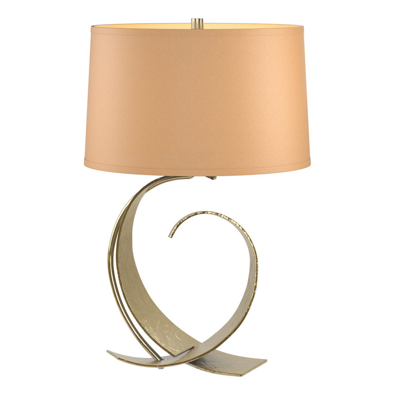 Fullered 22.1'' Table Lamp, Modern Brass, Flax