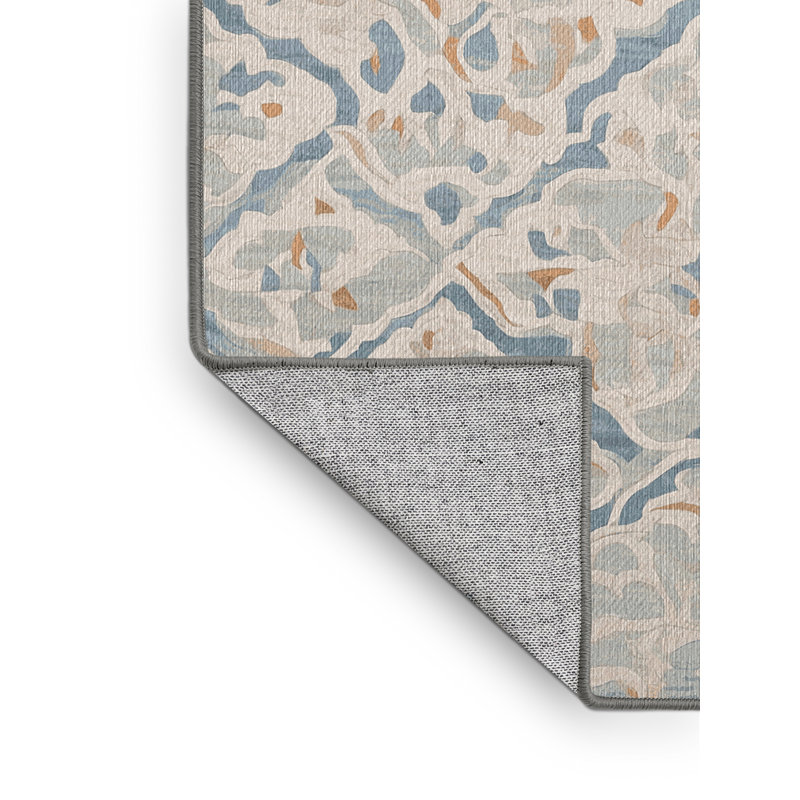 Machine Washable Gray Area Rug, Square 7'