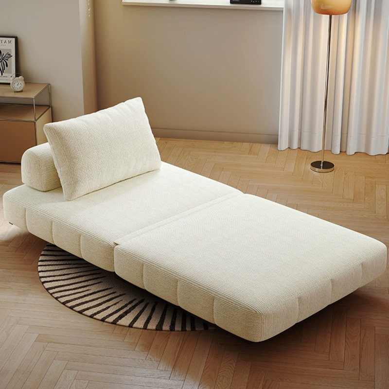 Fauteuil convertible beige en coton et lin 39,37 po, 39.37"W*37.4"D*31.5"H