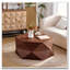 Table basse 36,61 po style rétro Polygon, table basse cylindrique en placage de bois massif-539423458