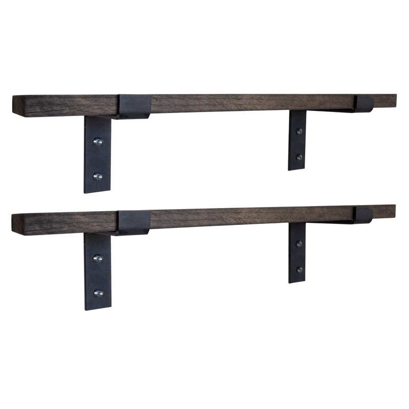 Tablette 2 pièces Christyne, 1" H x 56" W x 6" D, Ebony