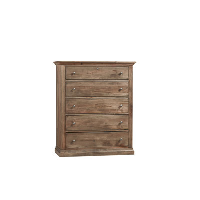 Commode en bois massif 5 tiroirs Kazuya