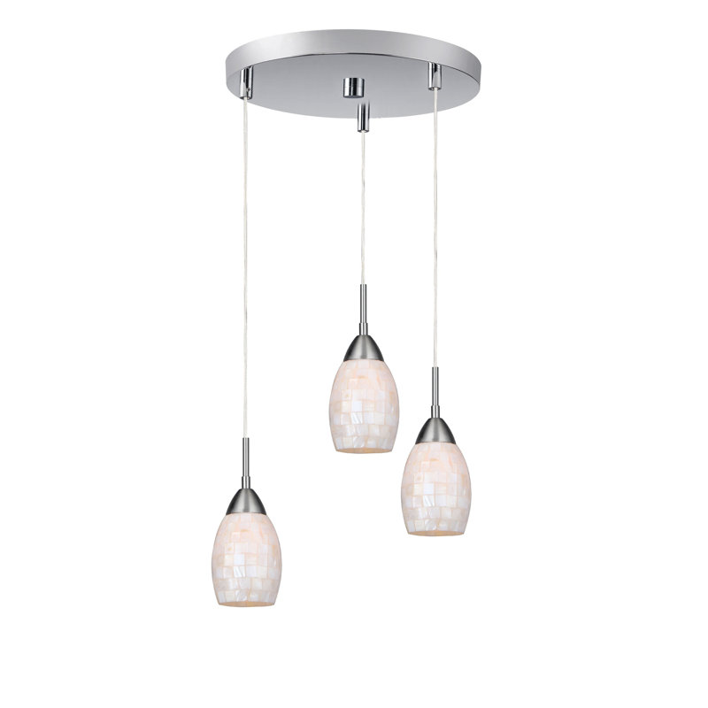 Murphy 3 - Light Cluster Pendant, Opal, Bronze