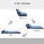 Canapé convertible HOMcom, canapé-lit pliant, chaise longue d'invité avec 2 coussins, dossier et appui-tête réglables, L 40,25 po, bleu
