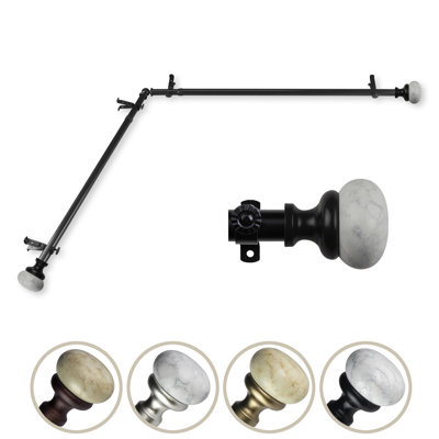 Donaven Stainless Steel Adjustable 0.81'' Single Corner Curtain Rod