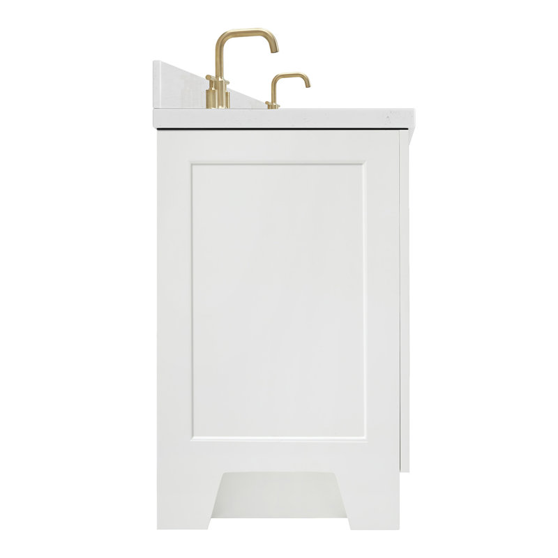 73 IN.  Single Bathroom Vanity, White, Rectangular,  White Quartz