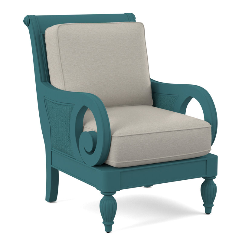 Grand View 71.12Cm Wide Armchair, Bisque Finish, White Performance Fabric; 0851-94