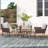5 Pieces Patio Furniture Set,Outdoor Conversation Set with 2 Round Side Tables,Modern Metal Outdoor Couch with Waterproof Cushions for Backyard,Porch-1899881383
